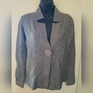 Made in Italy SUSY MIX Light Grey Knit Blazer Jacket Minimalist Neutral Office